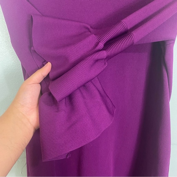 Ted Baker Tynia Purple Dress Ruffled Peplum Shift Sz 6 - Picture 9 of 10